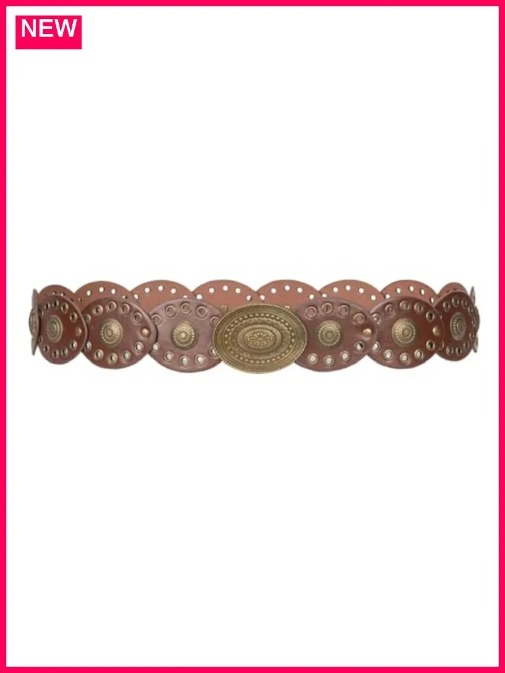 Vintage Cowgirl Concho PU Leather Wide Disc Belt Adjustable
